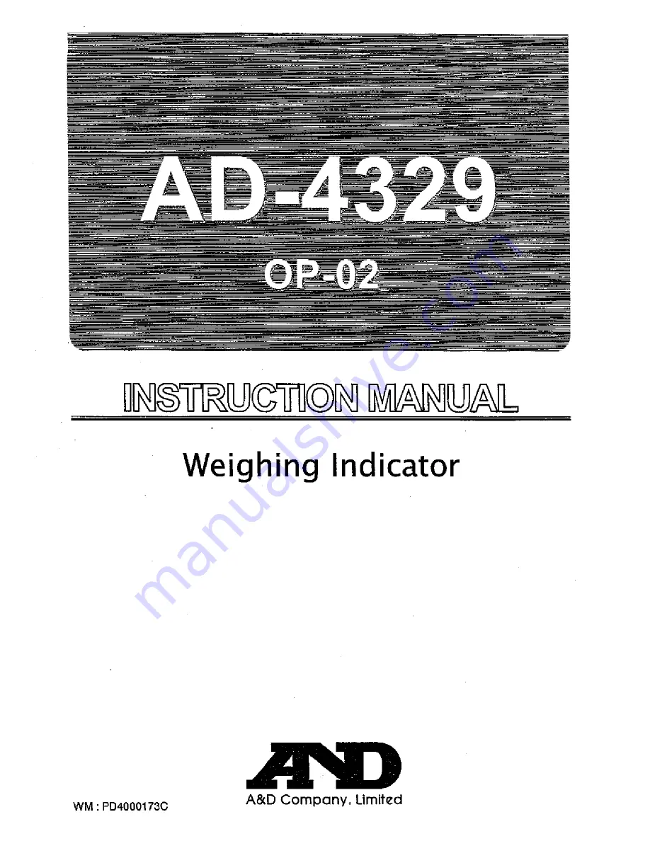 AND Weighing Indicator AD-4329 OP-02 Instruction Manual Download Page 1