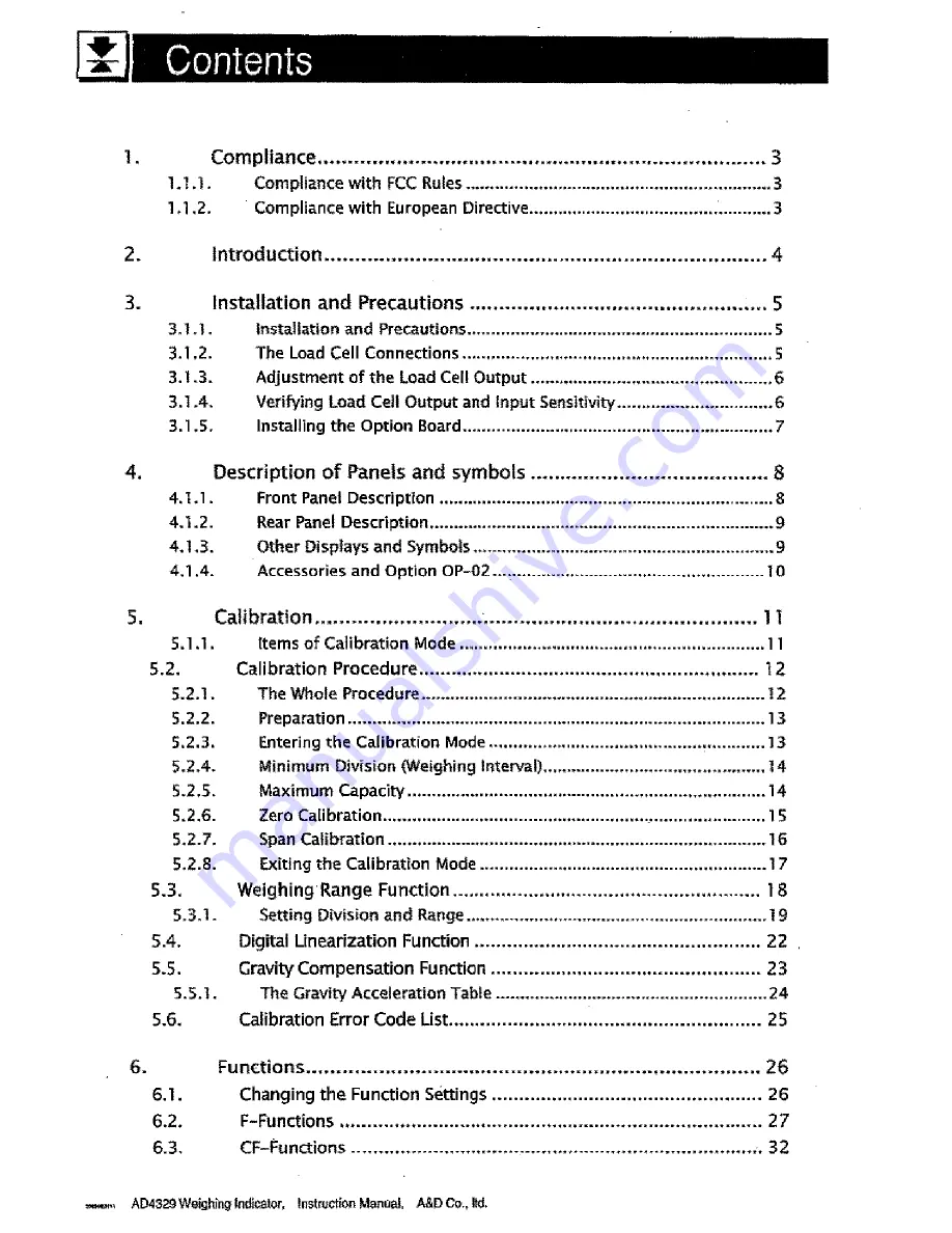 AND Weighing Indicator AD-4329 OP-02 Instruction Manual Download Page 3