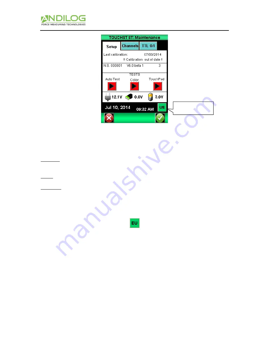 ANDILOG CENTOR TOUCH DUAL Operating Manual Download Page 31