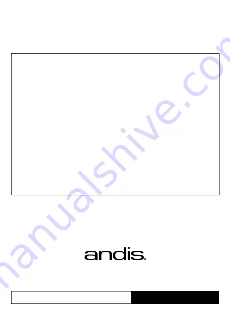 Andis 74035 Use & Care Instructions Manual Download Page 92