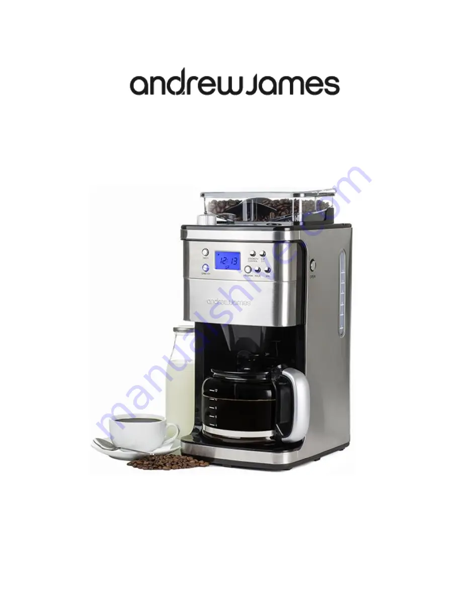 Andrew James Premium Coffee Maker With Integrated Grinder Скачать руководство пользователя страница 1