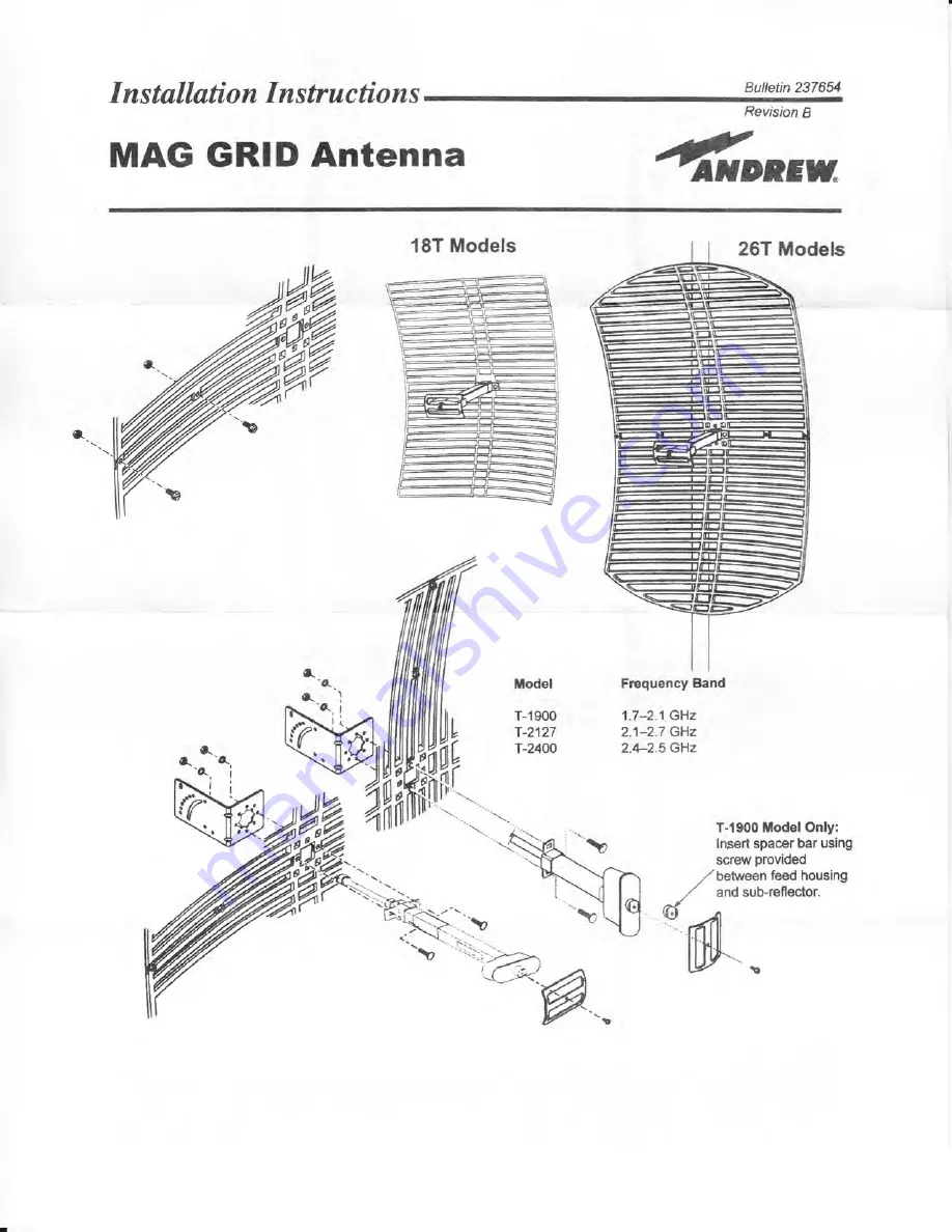 Andrew 18T Series Скачать руководство пользователя страница 1