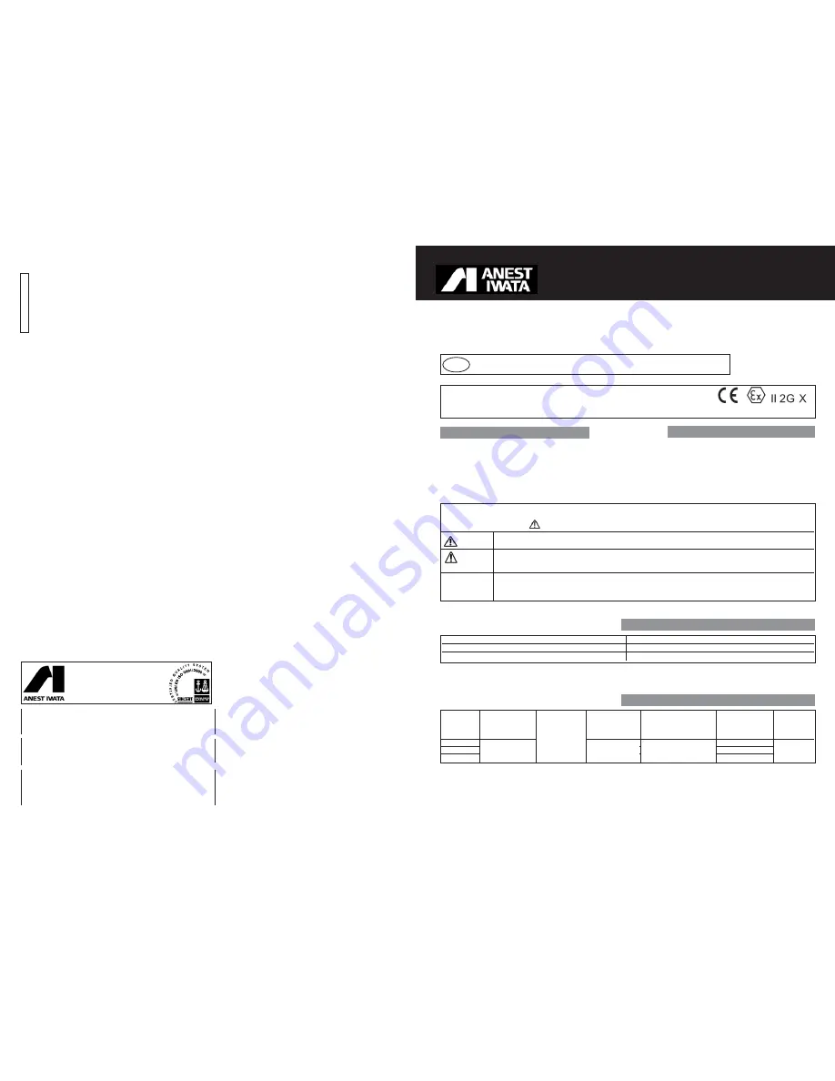 Anest Iwata FG-6 Instruction Manual Download Page 1