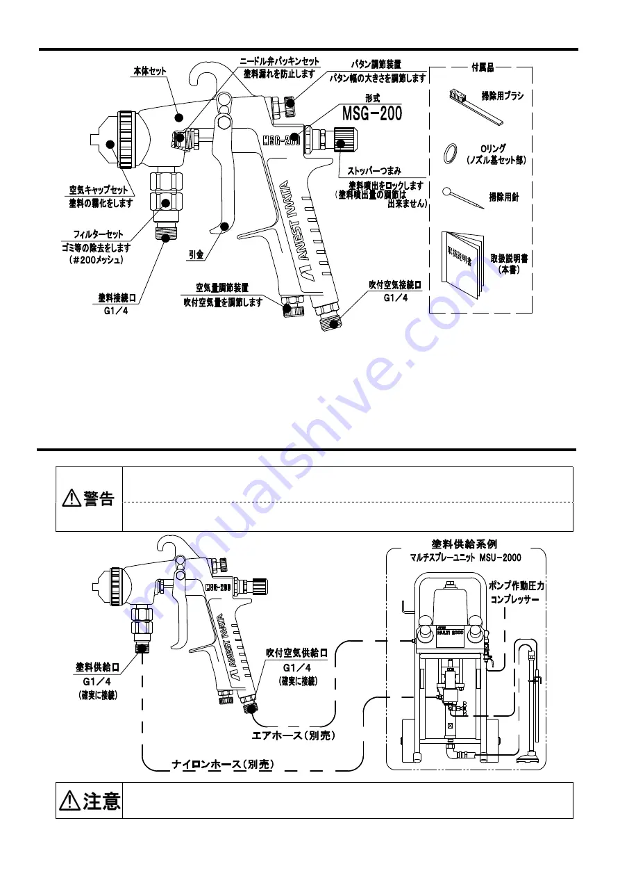 Anest Iwata MSG-200 Скачать руководство пользователя страница 3