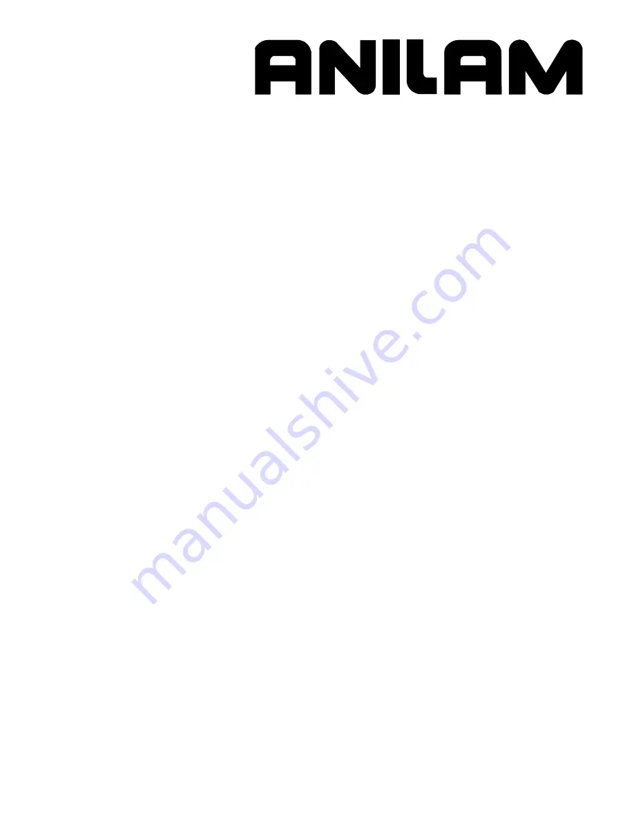 Anilam 5000M CNC Manual Download Page 1