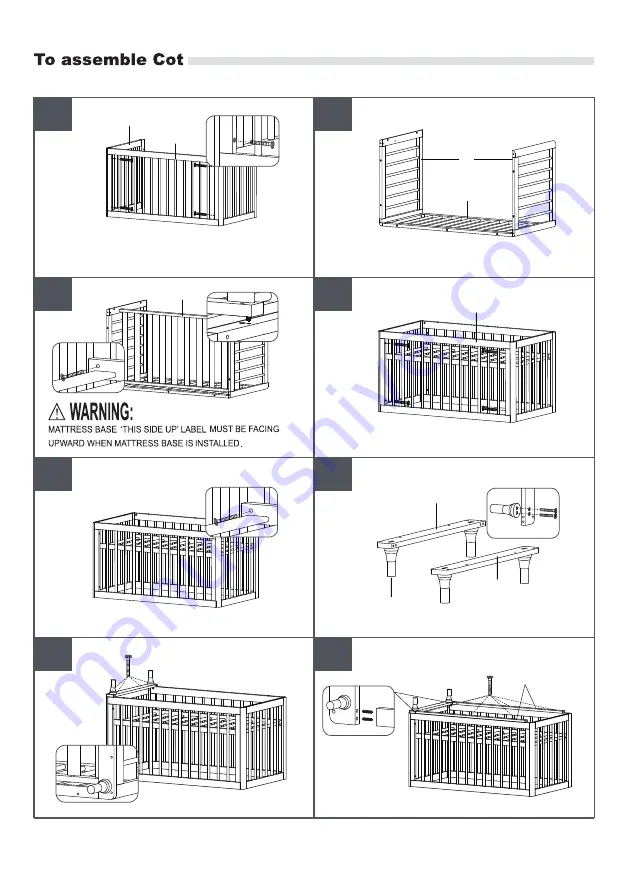 anko Wooden Cot In Oak Colour Instruction Manual Download Page 3