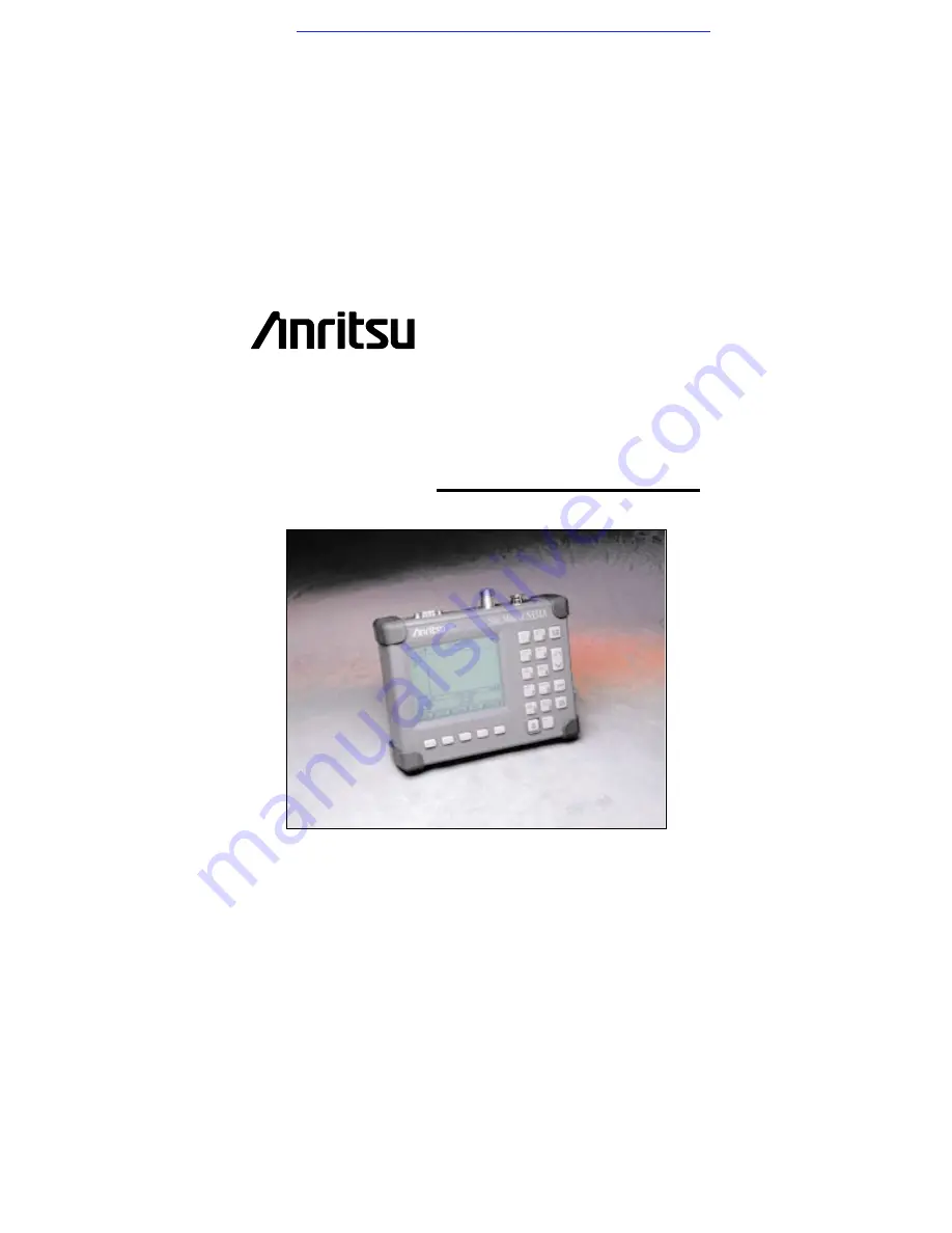 Anritsu Site Master S330A Скачать руководство пользователя страница 1