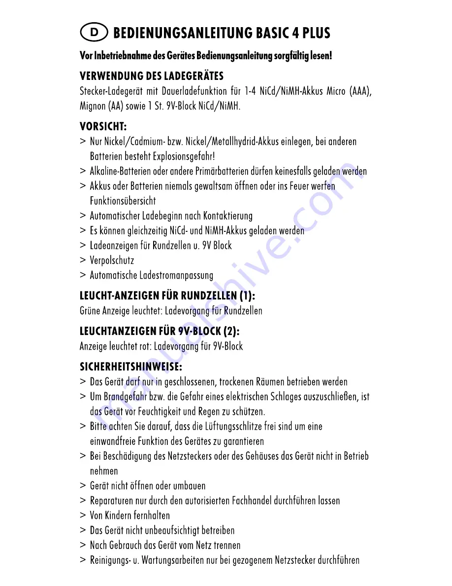 ANSMANN Basic 4 plus Operating Instructions Manual Download Page 4