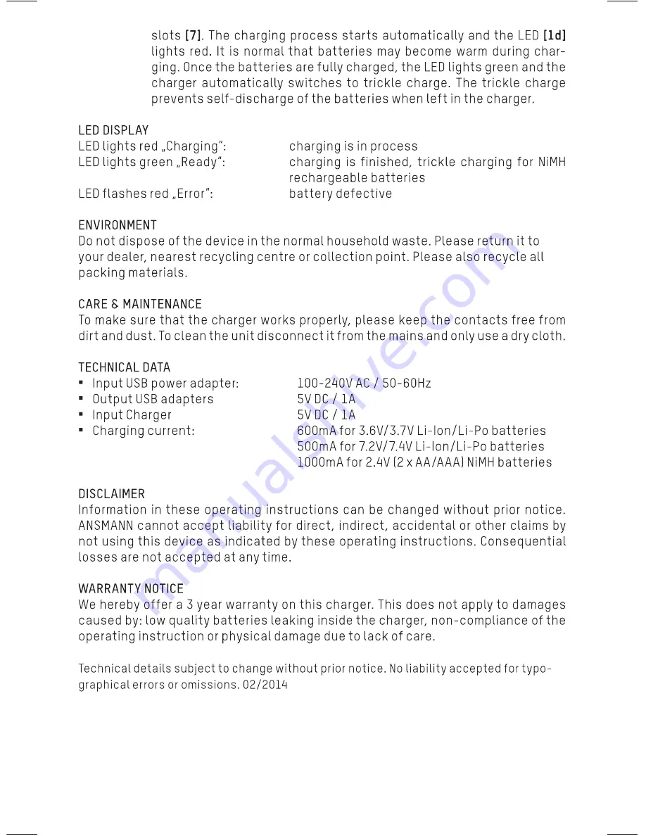 ANSMANN PHOTOCAM VARIO Operating Instructions Manual Download Page 10