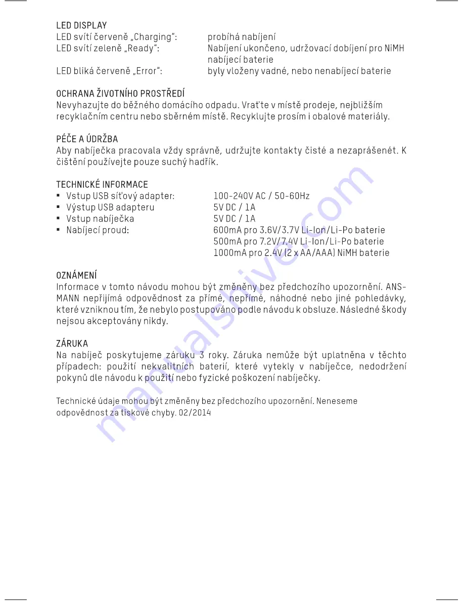 ANSMANN PHOTOCAM VARIO Operating Instructions Manual Download Page 13