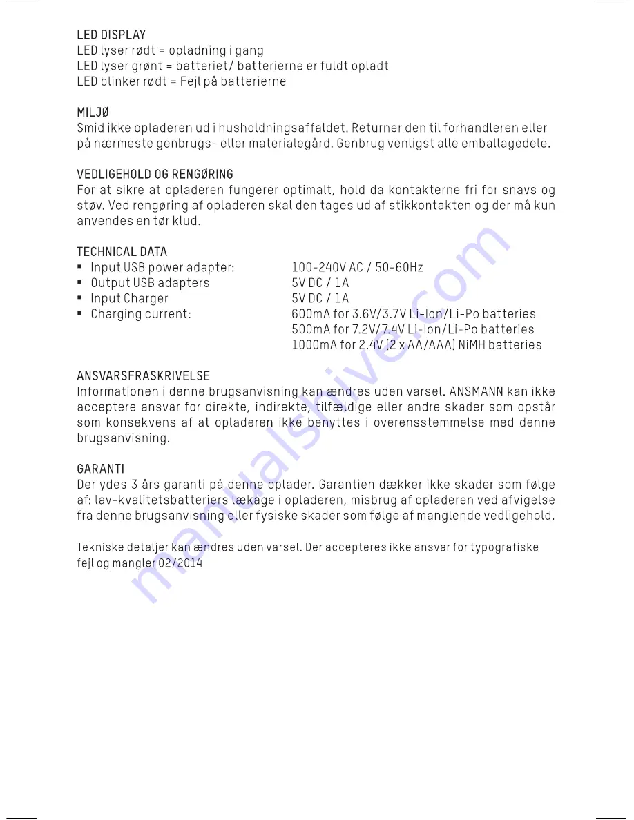 ANSMANN PHOTOCAM VARIO Operating Instructions Manual Download Page 16