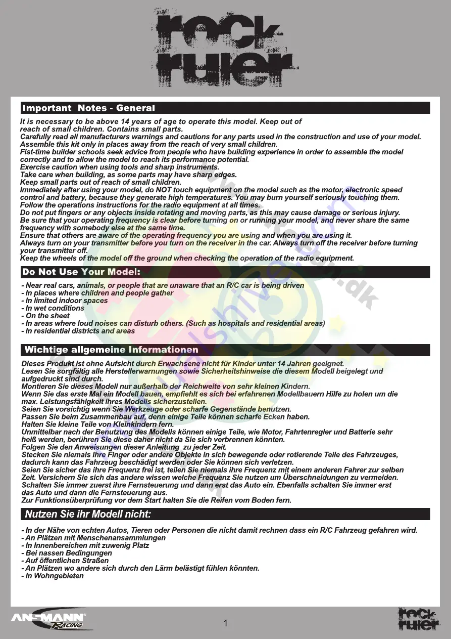 ANSMANN Rock Ruler Instruction Manual Download Page 2