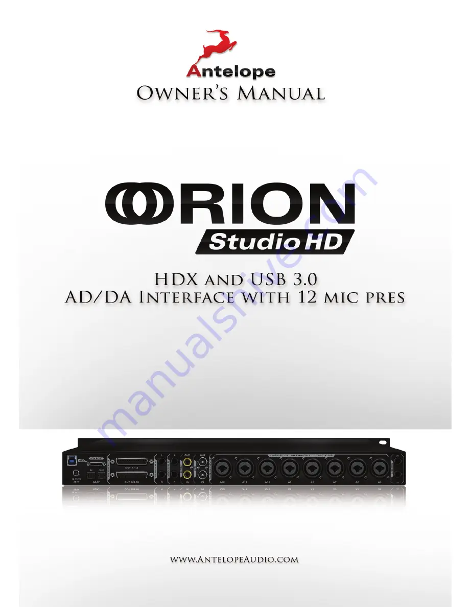 Antelope Orion Studio HD Owner'S Manual Download Page 32