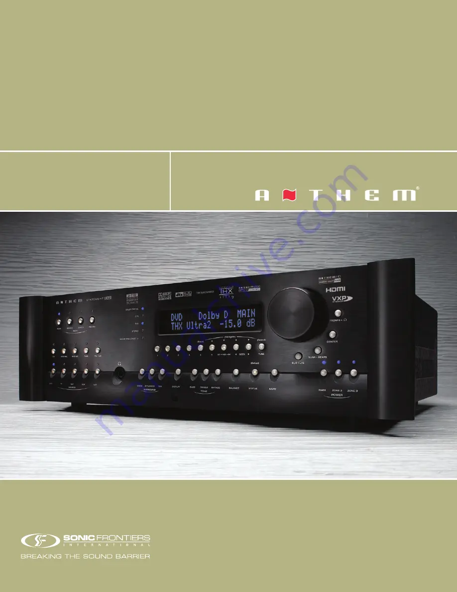 Anthem AVM 50 Operating Manual Download Page 1