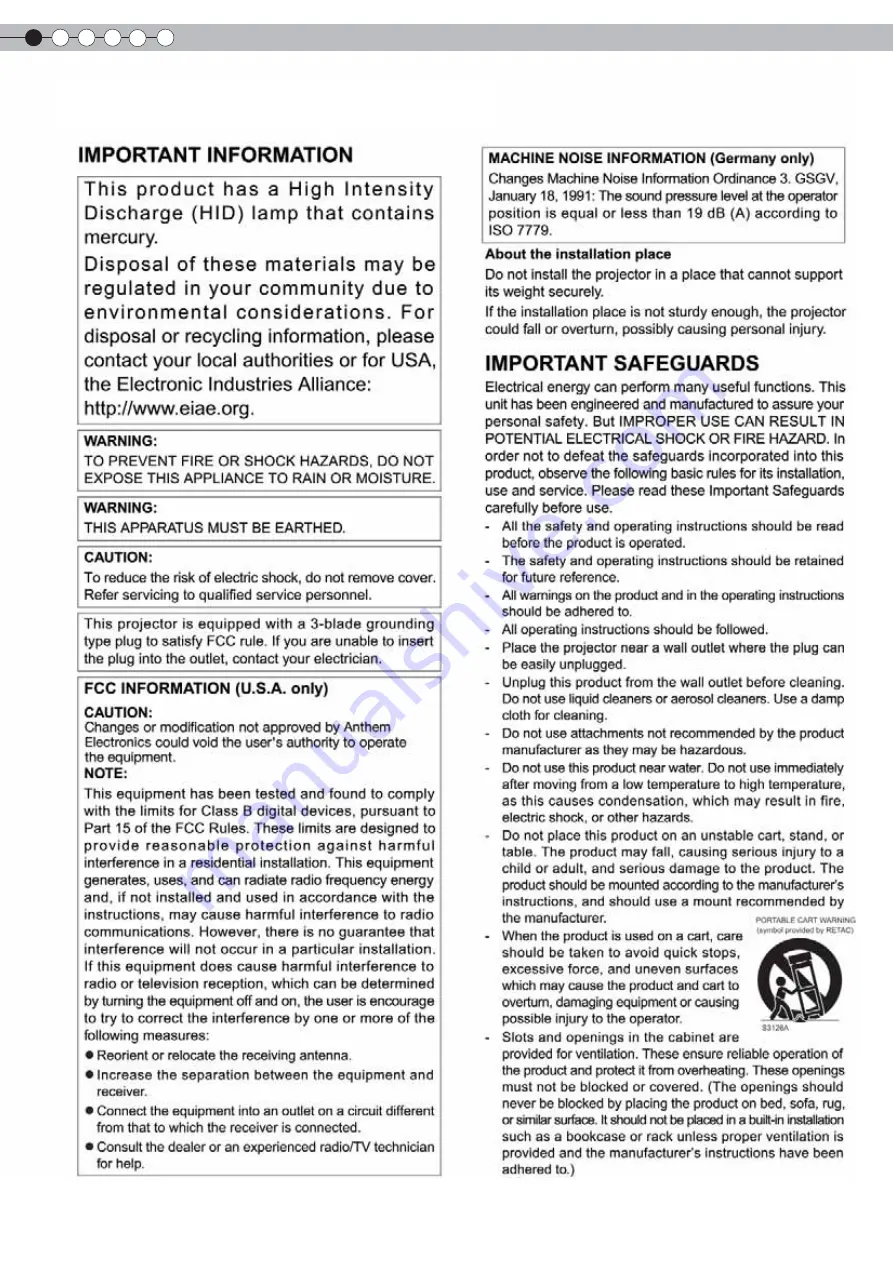 Anthem LTX-500 Instructions Manual Download Page 2