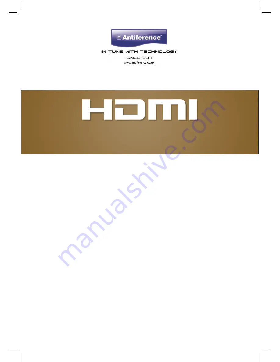 ANTIFERENCE HDMIE70V2 User Manual Download Page 1