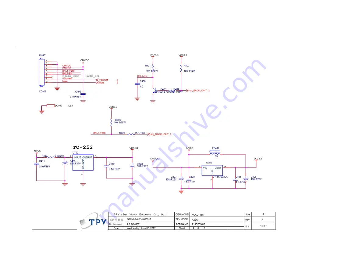 AOC 2116Sw Service Manual Download Page 24