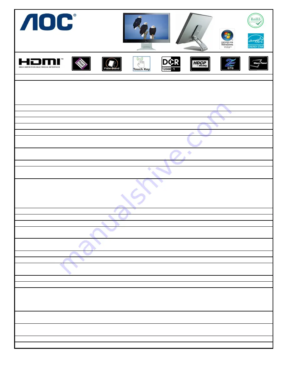 AOC 2218PH Brochure Download Page 1