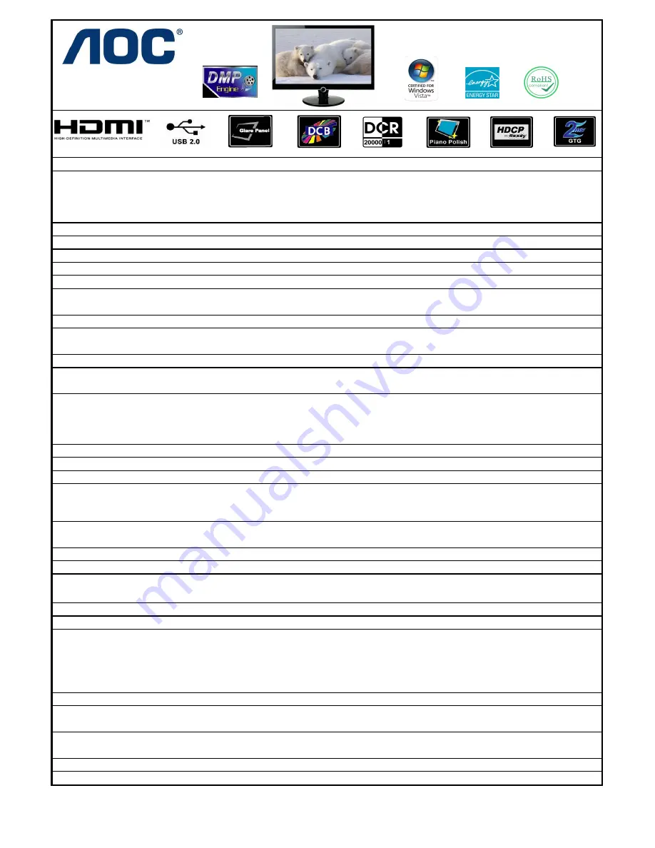 AOC 2230FM - Brochure Download Page 1