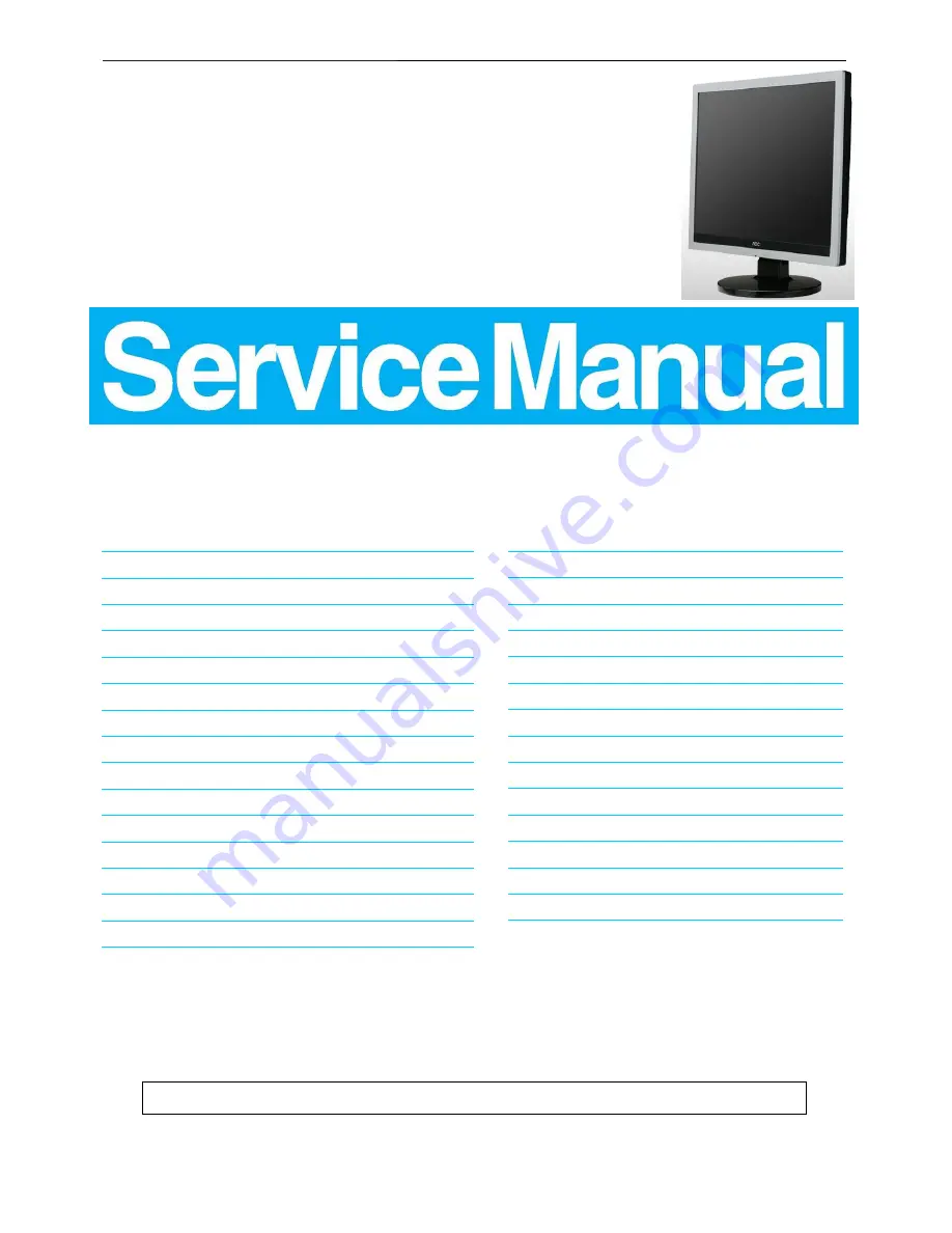 AOC 719Sa+ Service Manual Download Page 1