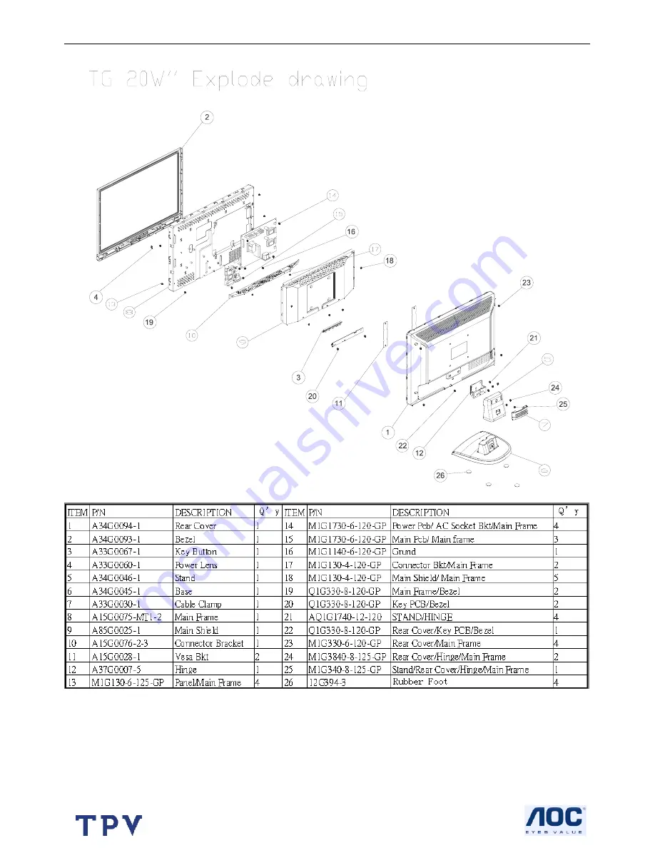 AOC Adelpia TGL2010A Service Manual Download Page 40