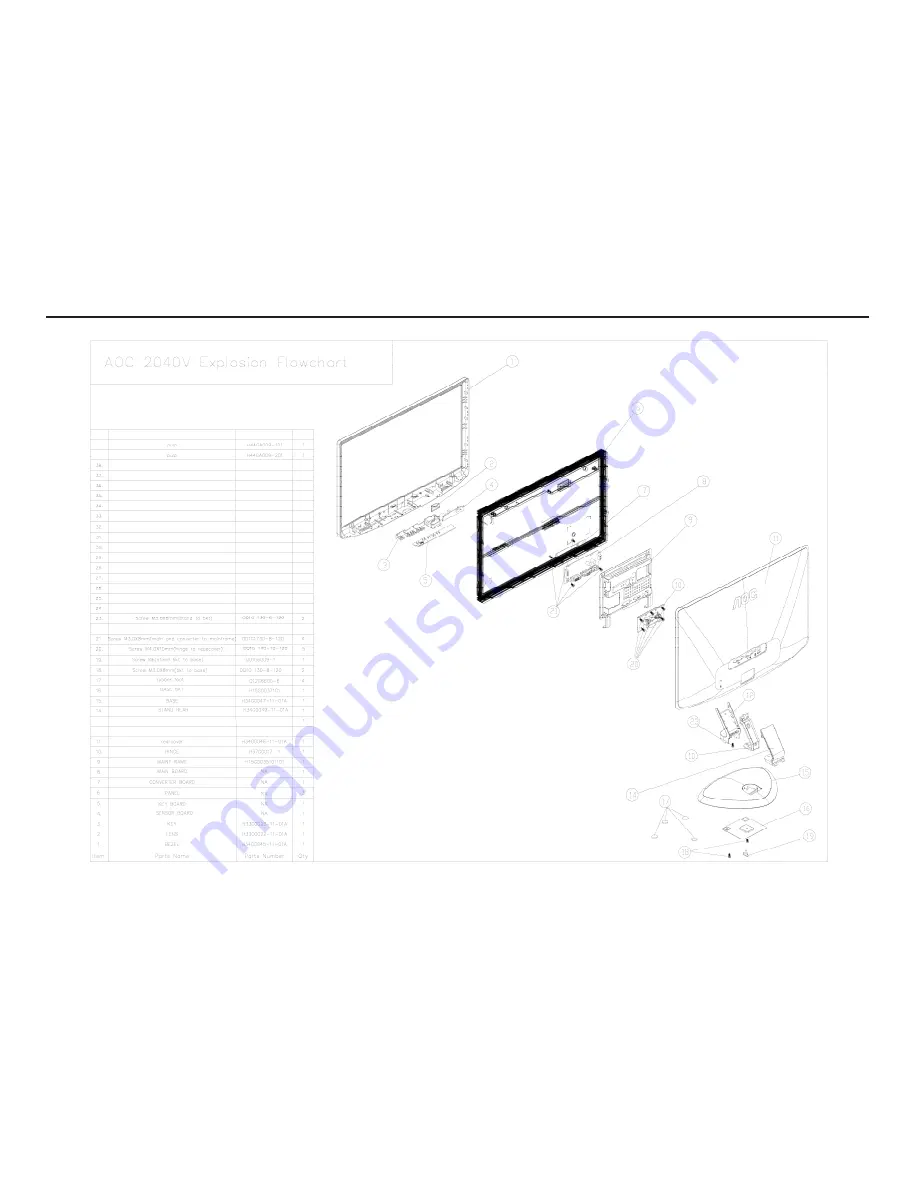 AOC e2040v Service Manual Download Page 50