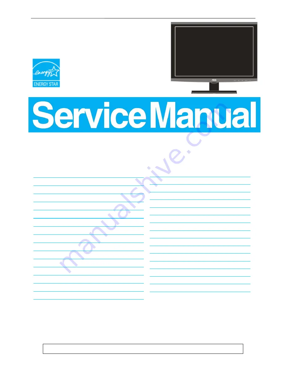 AOC E2041S Service Manual Download Page 1