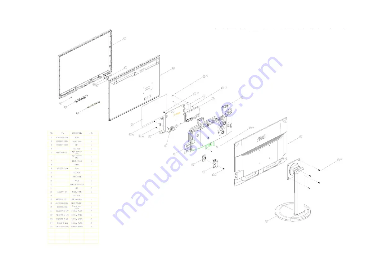 AOC E2060Pwda Service Manual Download Page 44