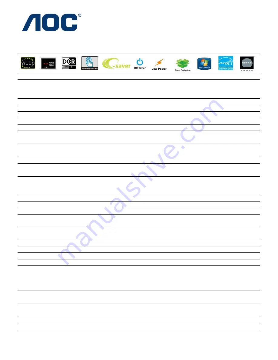 AOC E2243FWK Brochure Download Page 1