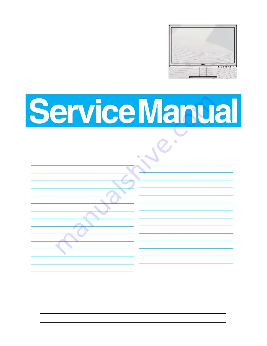 AOC e2260Swda Service Manual Download Page 1