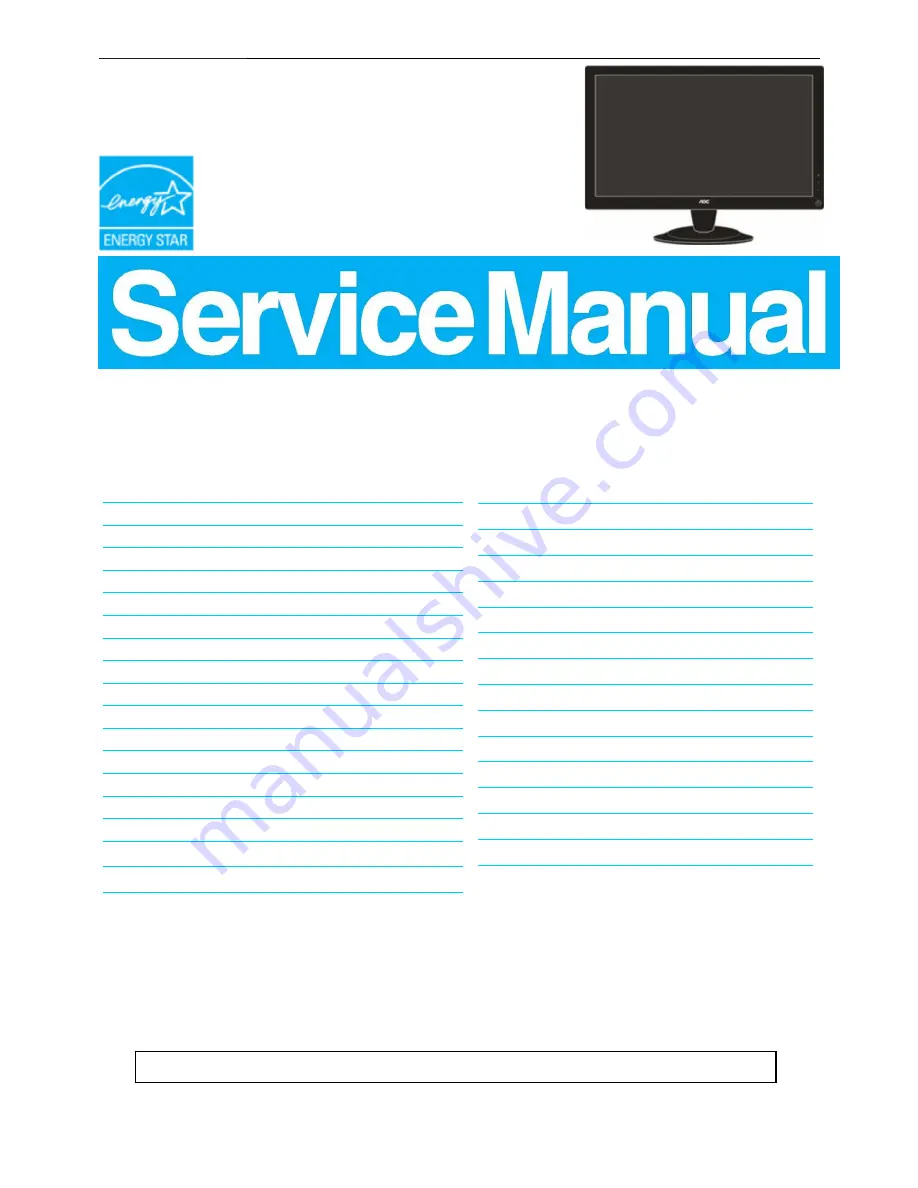 AOC e2436Vwa Service Manual Download Page 1