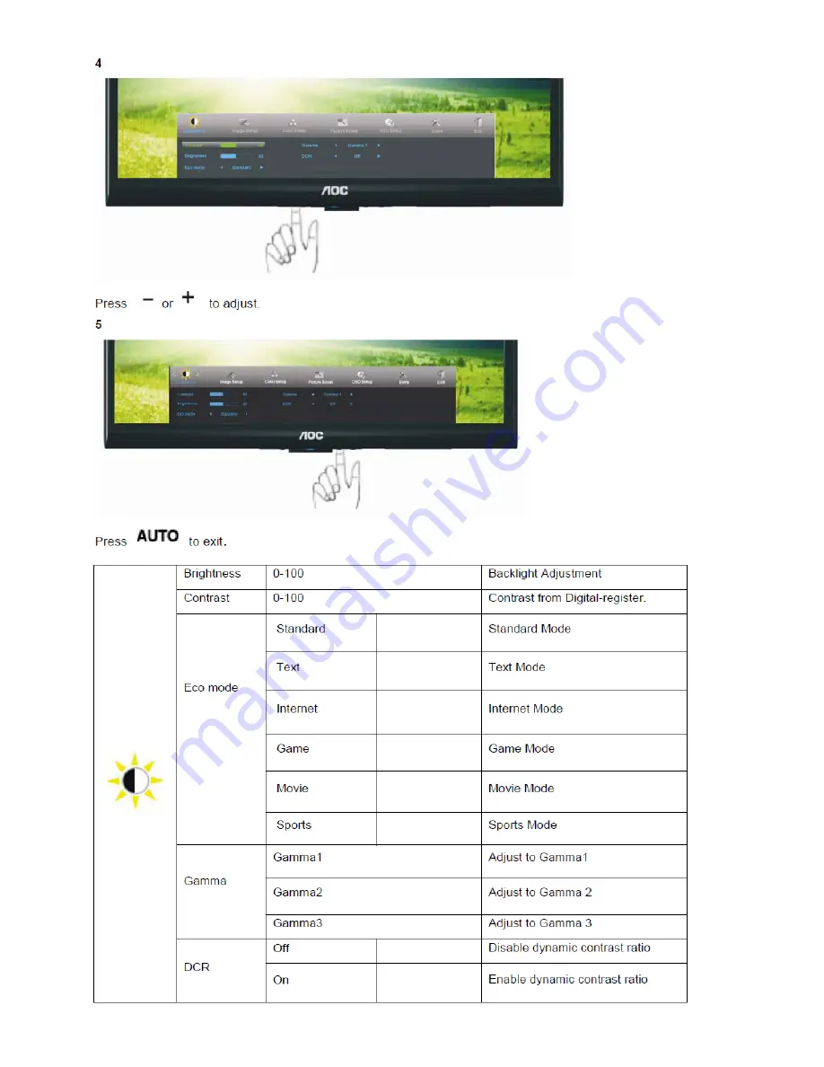 AOC e2752Vq Service Manual Download Page 9