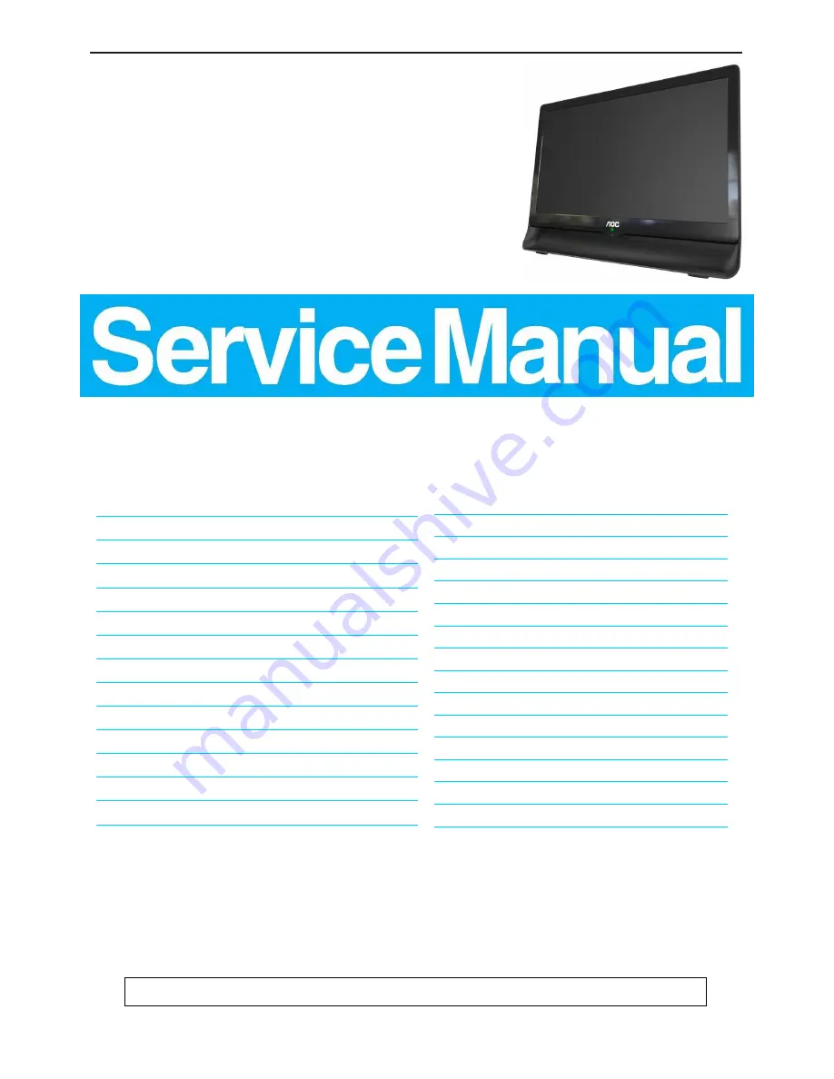 AOC e966Sn Service Manual Download Page 1