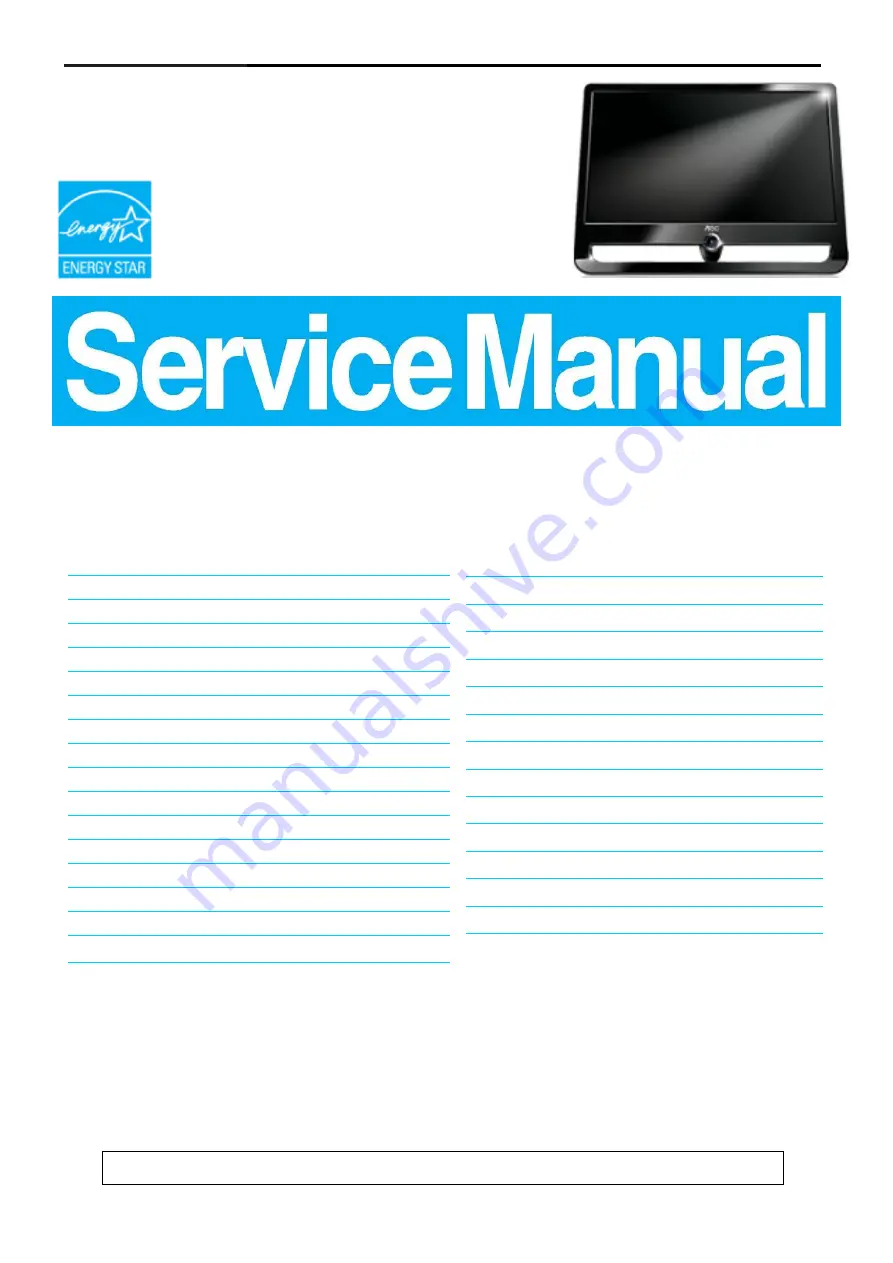 AOC FOVI F19S Service Manual Download Page 1