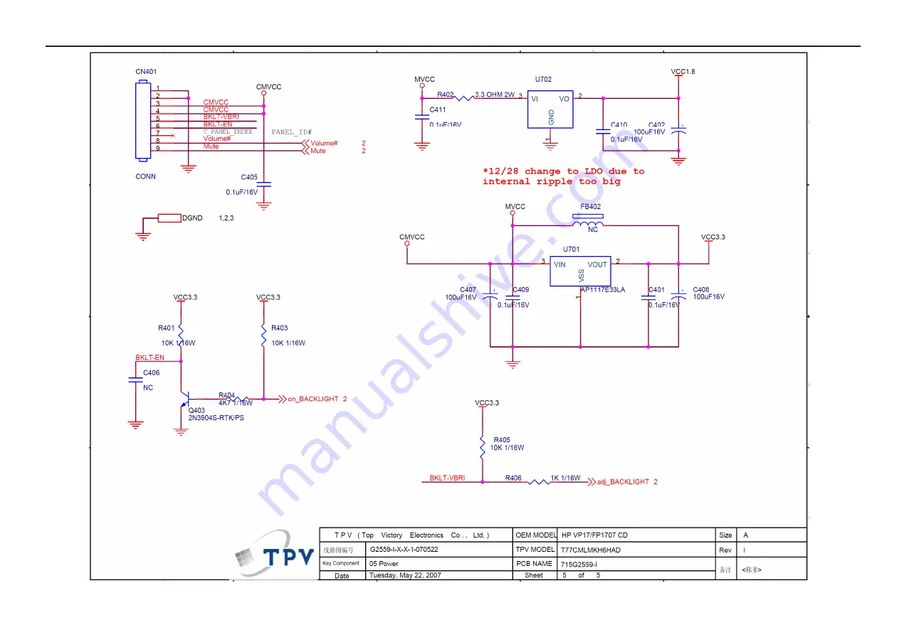 AOC HP VP17 Скачать руководство пользователя страница 21