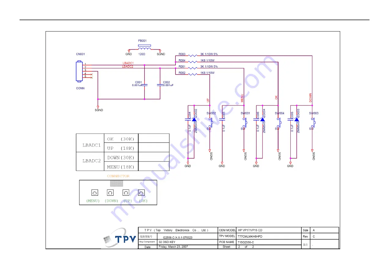 AOC HP VP17 Service Manual Download Page 25