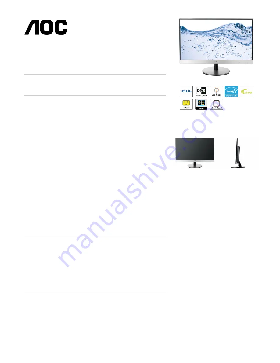 AOC I2269VWM Скачать руководство пользователя страница 2
