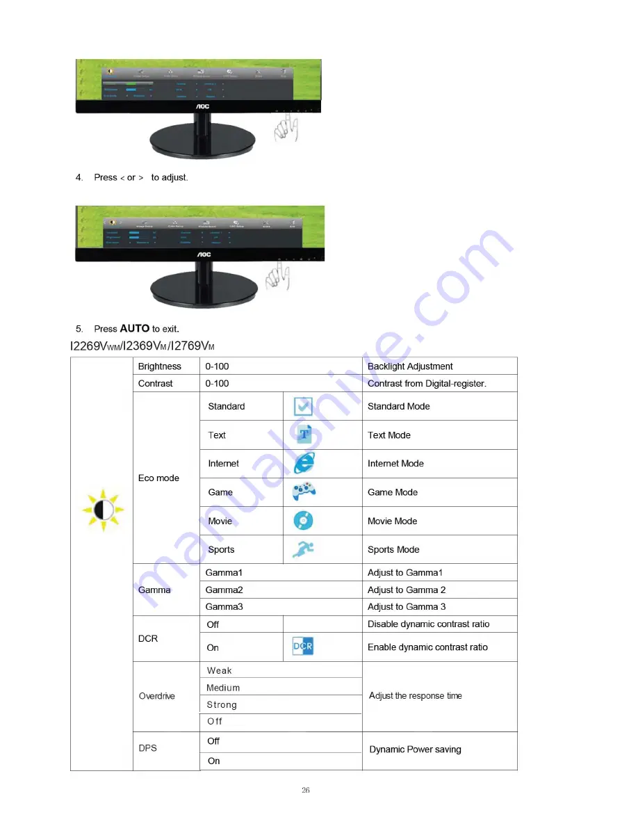 AOC I2769VM Service Manual Download Page 9