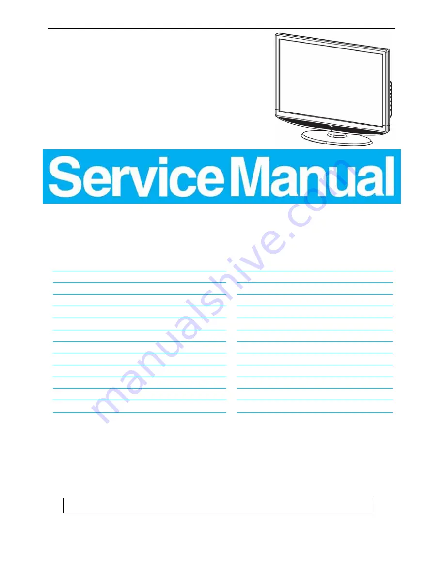 AOC L26W861 Service Manual Download Page 1