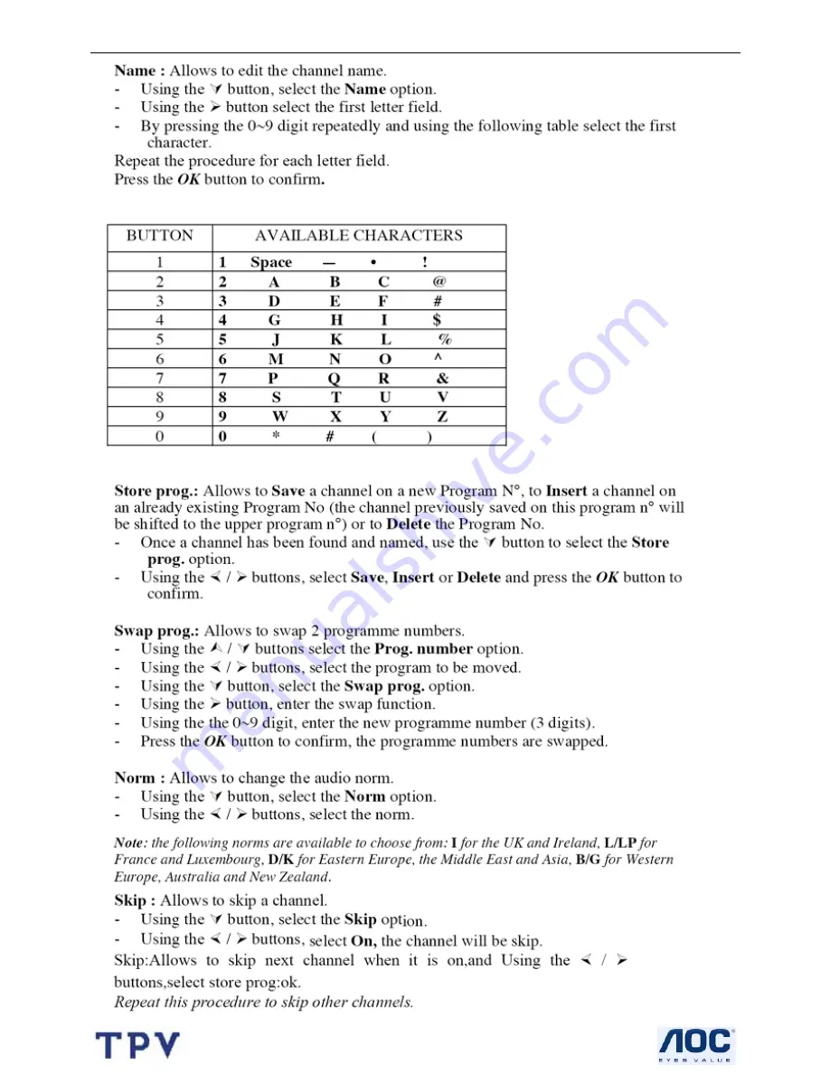 AOC l32w451 Service Manual Download Page 12