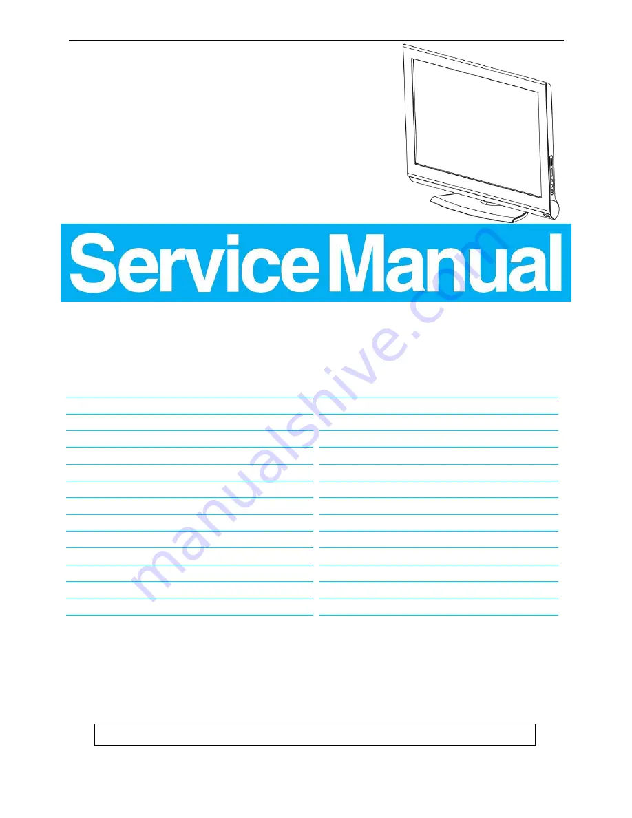 AOC L32W931 Service Manual Download Page 1