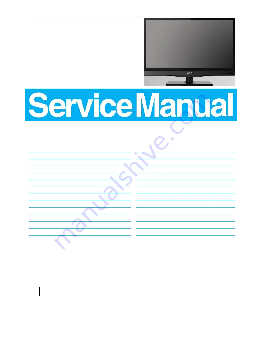 AOC LE20A1140 Service Manual Download Page 1