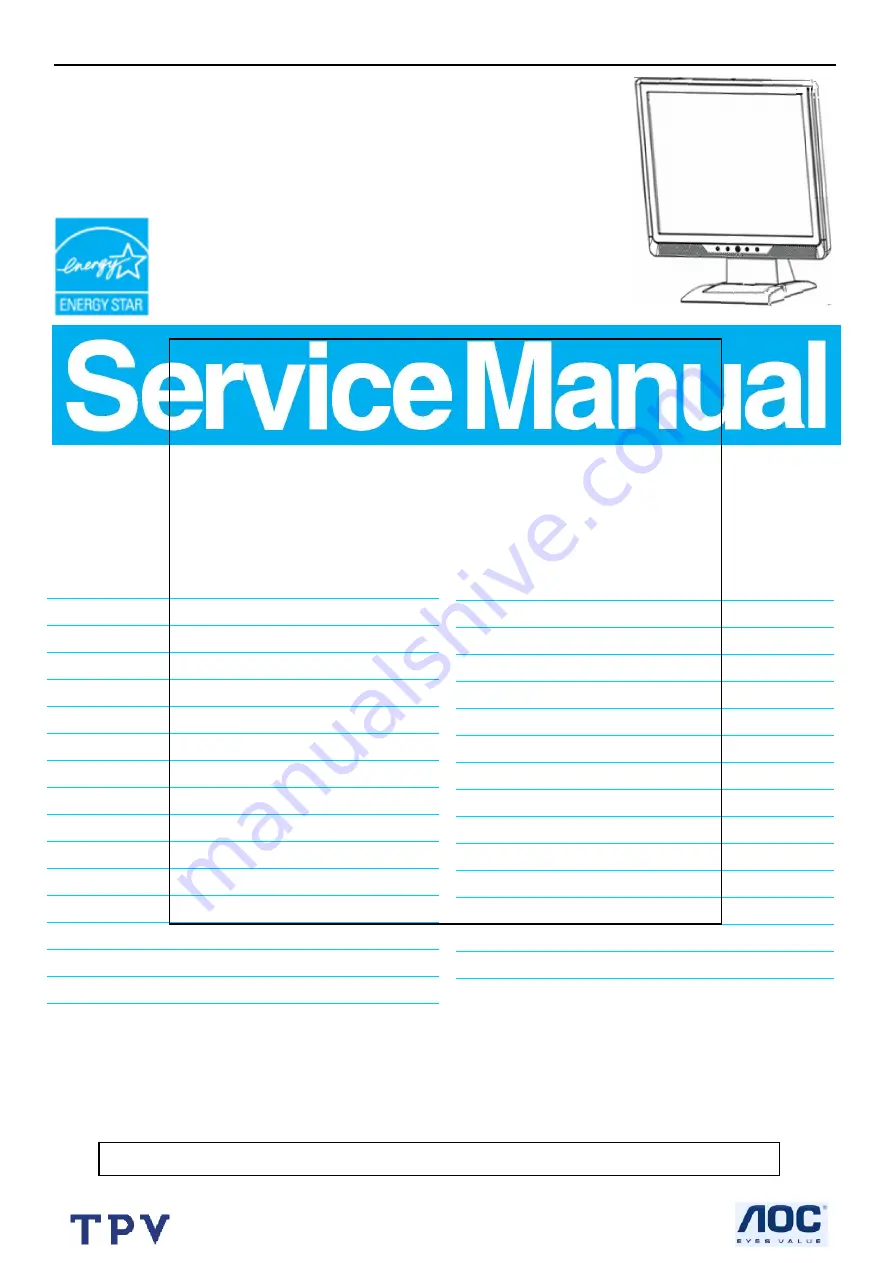 AOC LM960S Service Manual Download Page 1