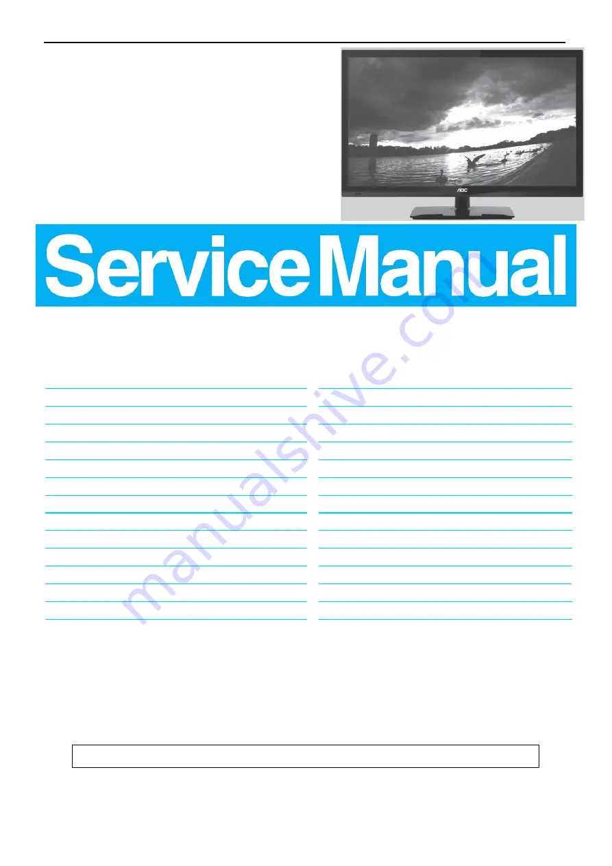 AOC T2464M Service Manual Download Page 1