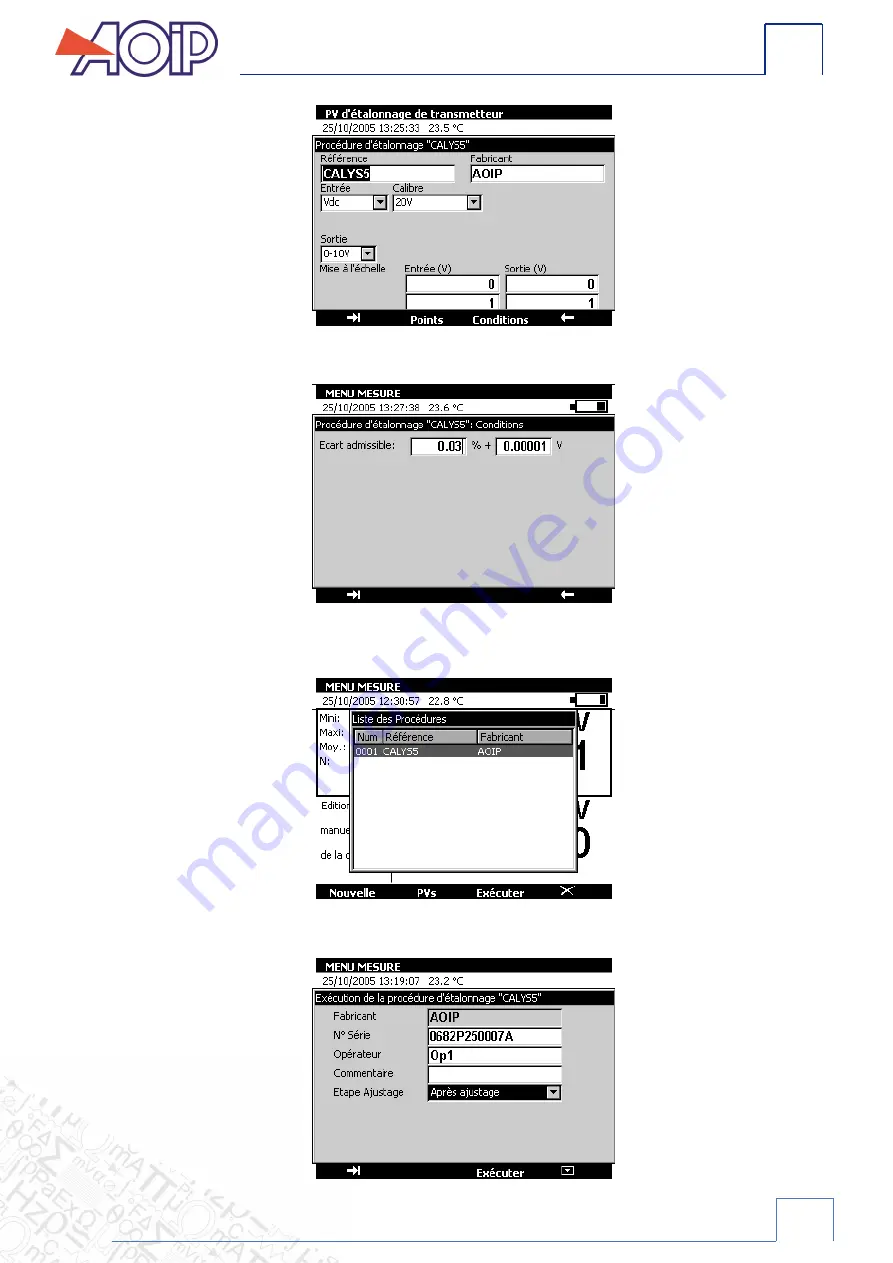 AOIP CALYS 100 Instruction Manual Download Page 63