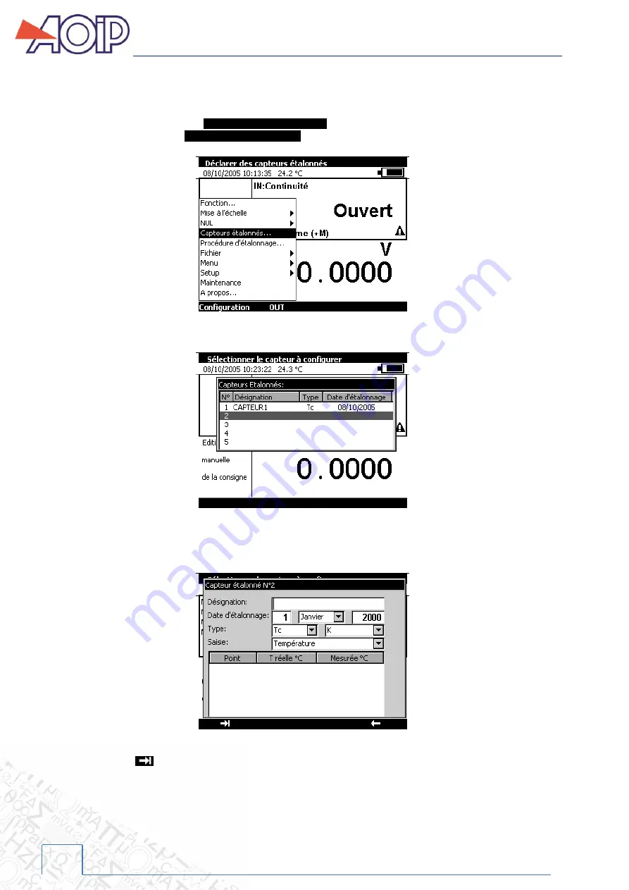 AOIP CALYS 1000 Instruction Manual Download Page 58