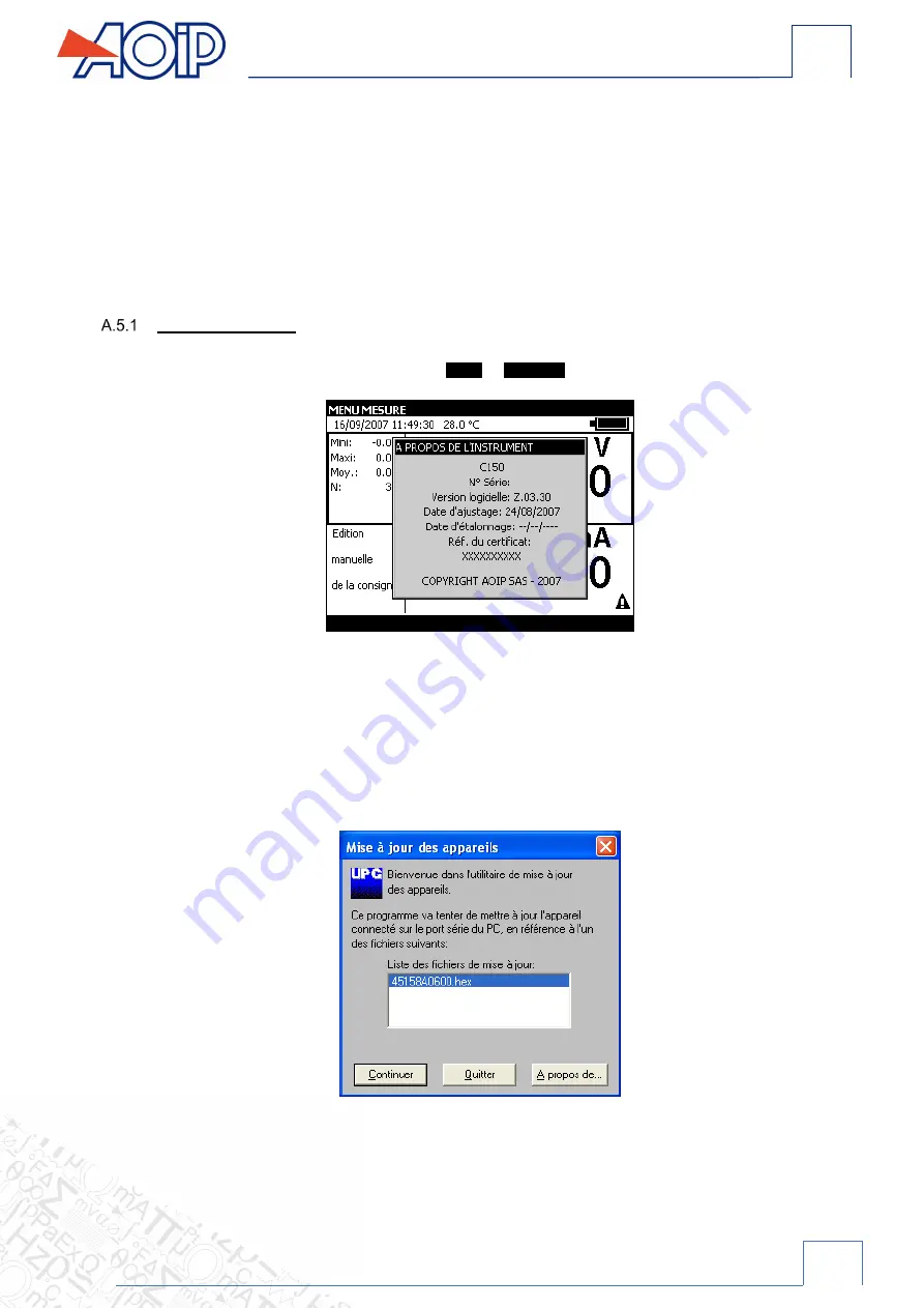 AOIP CALYS 150 Instruction Manual Download Page 19