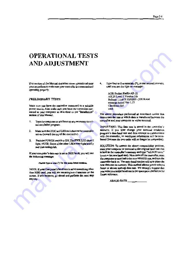 AOR AR-21 Operating Instructions Manual Download Page 14