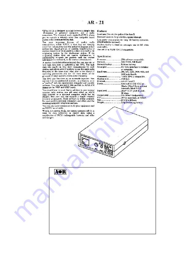 AOR AR-21 Скачать руководство пользователя страница 92