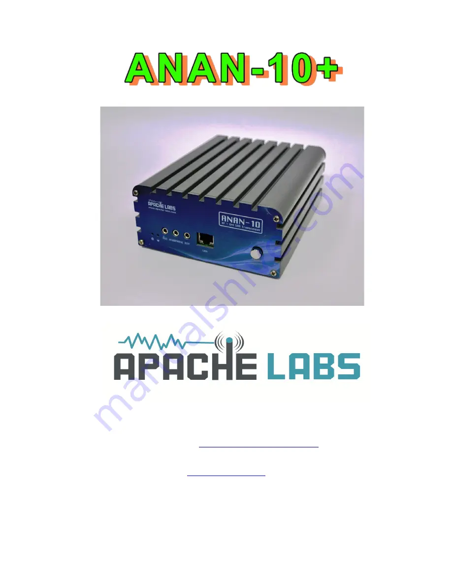 Apache Labs ANAN-10 User Manual Download Page 1